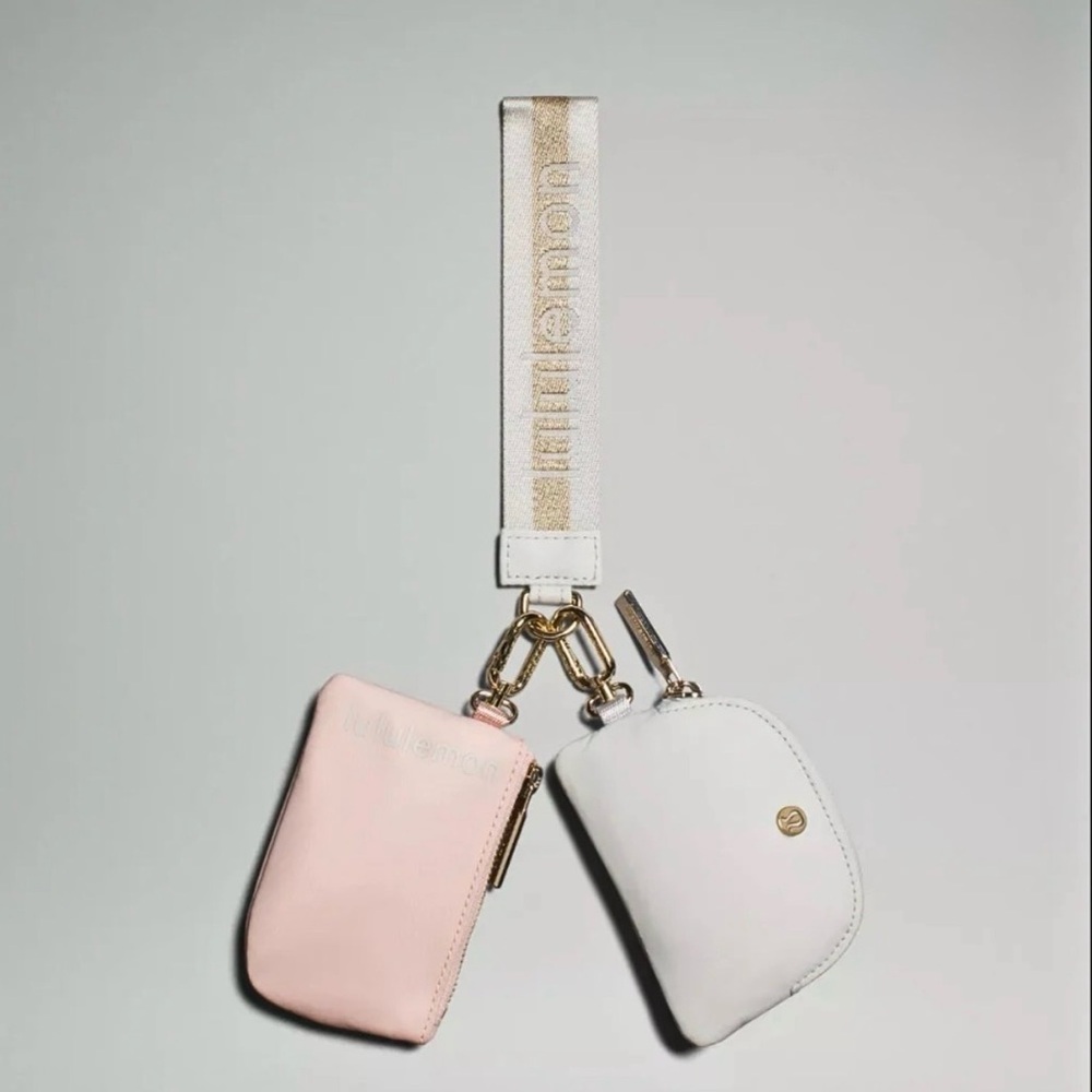 Lululemon Pink and Grey Dual Pouch Wristlet